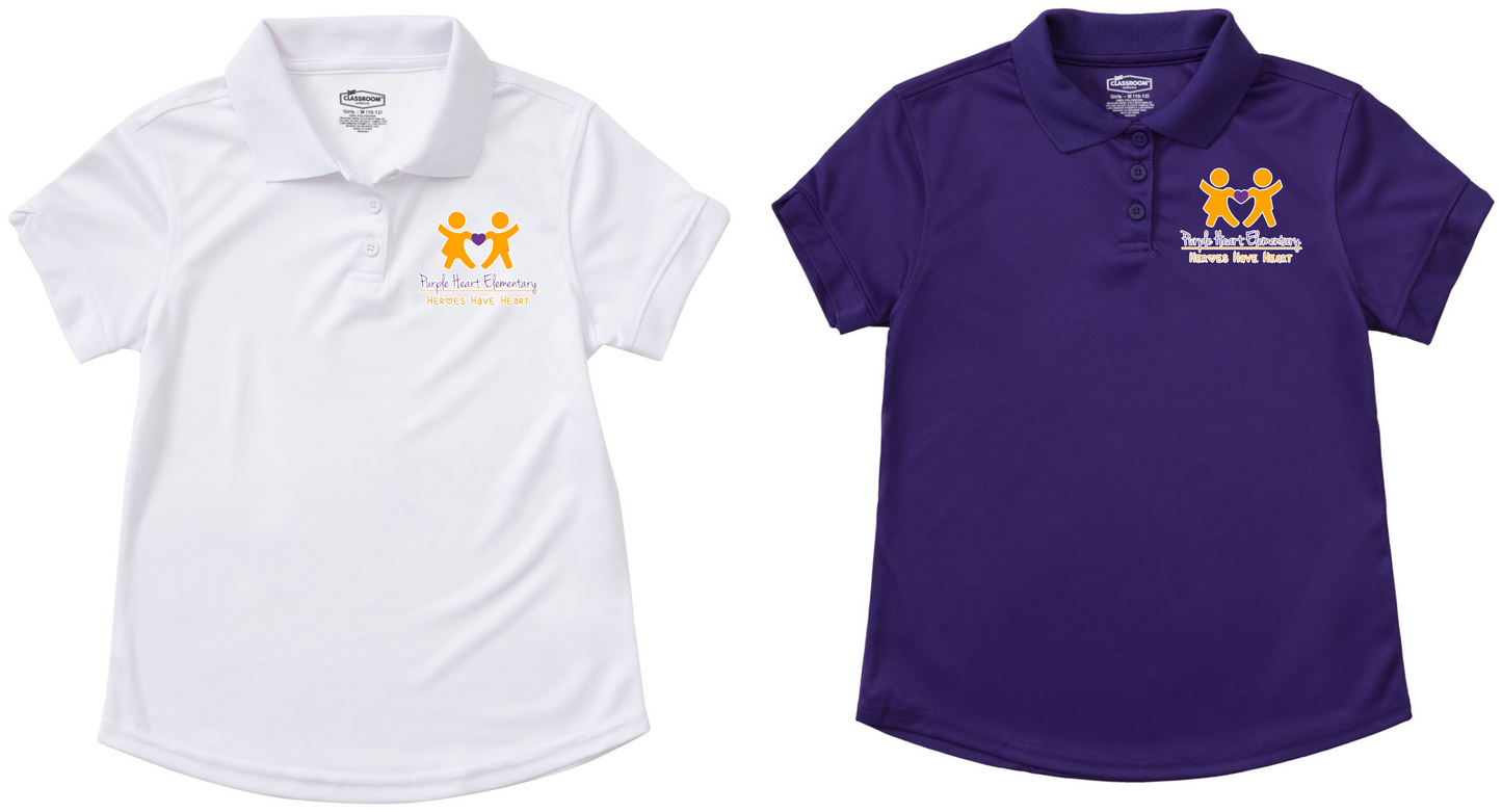 Purple Heart Girls Dry-Fit Polo