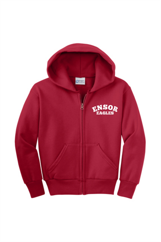 Ensor School 7th Grade Red Zipper Hoodie