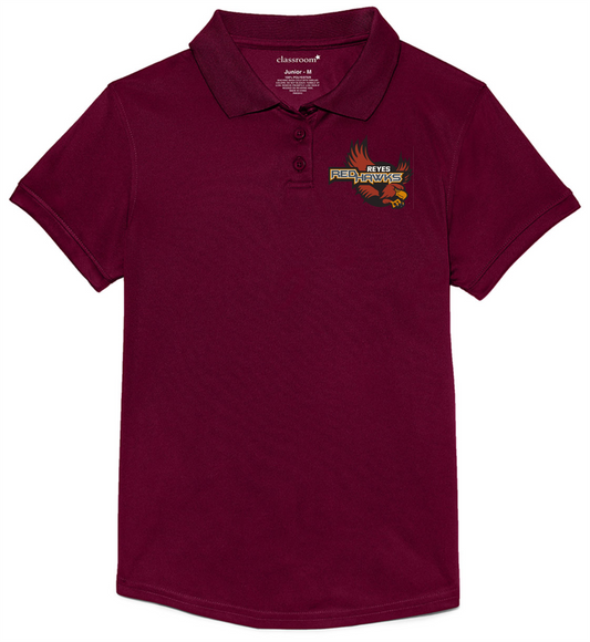 Reyes Girls Maroon Dri-fit Polo